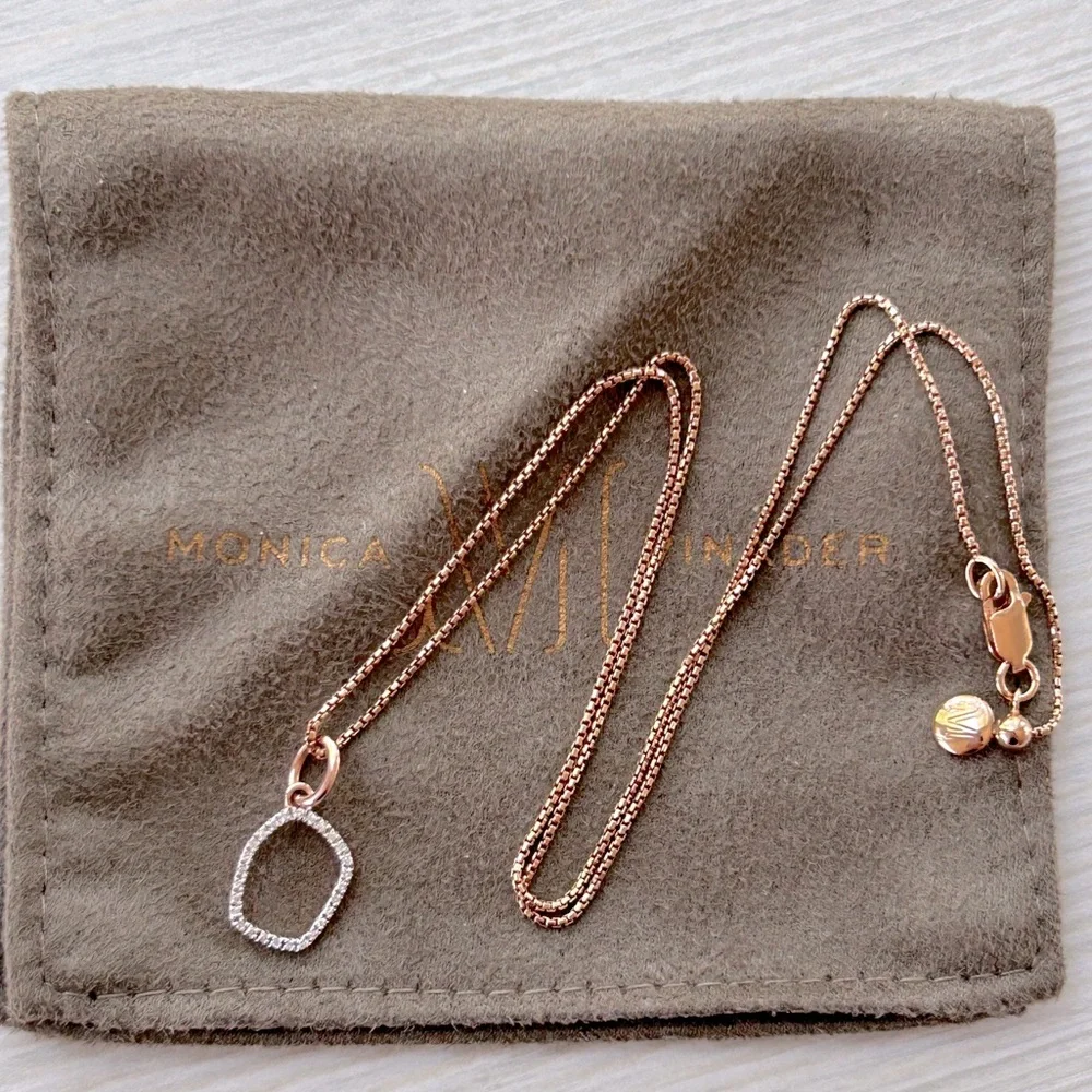 MONICA VINADER Rose Gold Necklace with Silver Pendant - Picture 4 of 4
